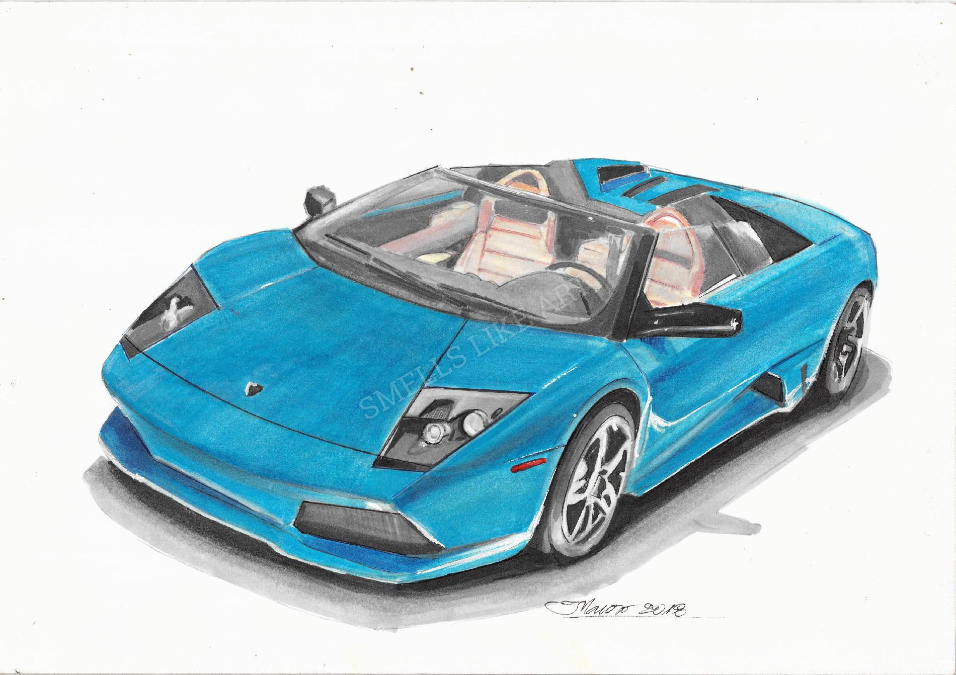 Lamborghini azul | Smells Like Art | Smells Like Art